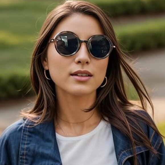 Polarized women's round sunglasses - Picture 3 of 5